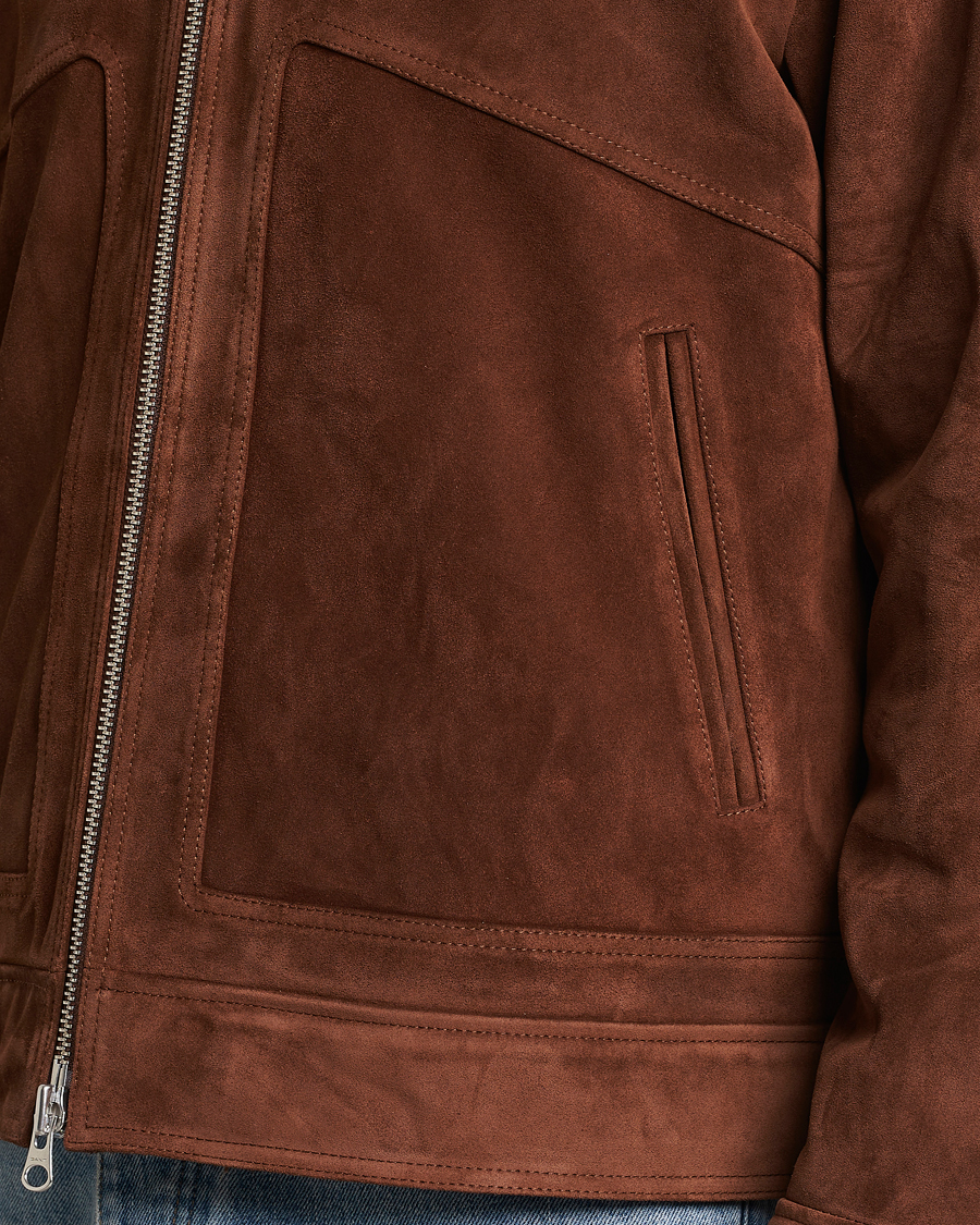 Heren | Jassen | GANT | Suede Jacket Mahogany Brown