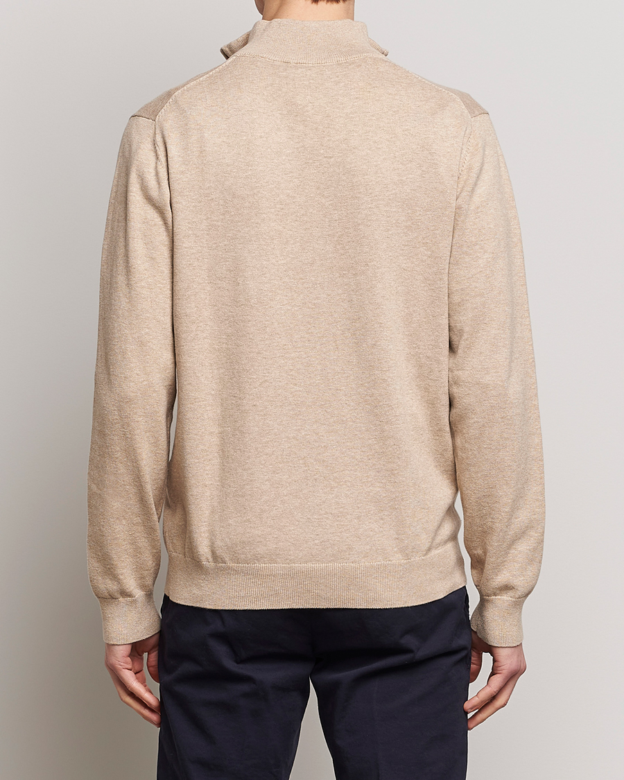 Heren | Truien | GANT | Classic Cotton Half-Zip Sweater Sand Melange
