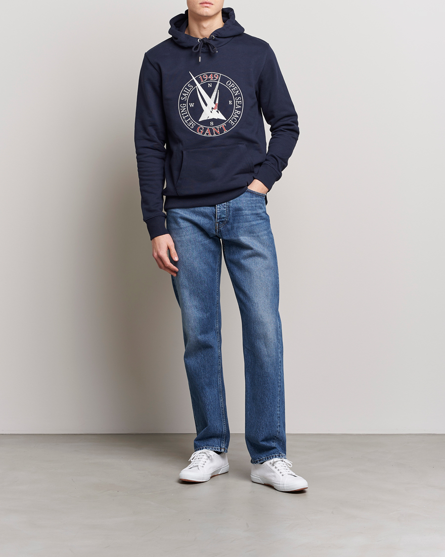 Heren | Truien | GANT | Sailing Hoodie Evening Blue