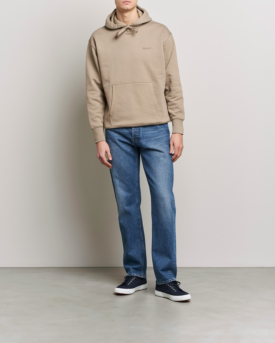 Heren | Truien | GANT | Icon Hoodie Taupe Beige