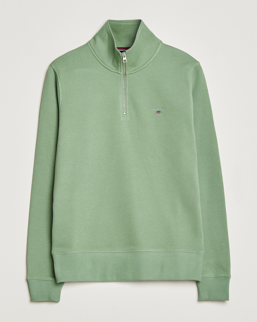 Heren | Truien | GANT | Original Shield Logo Half-Zip Kalamata Green