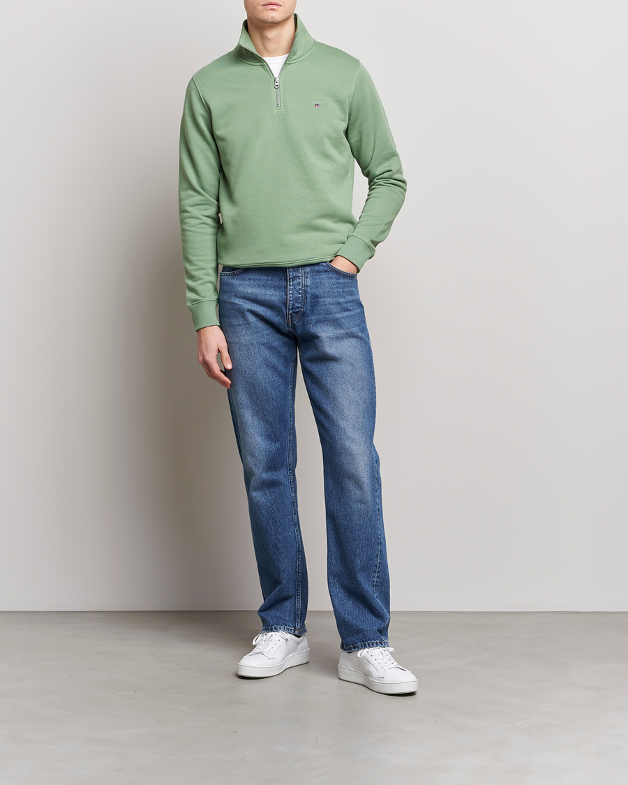 Heren | Truien | GANT | Original Shield Logo Half-Zip Kalamata Green