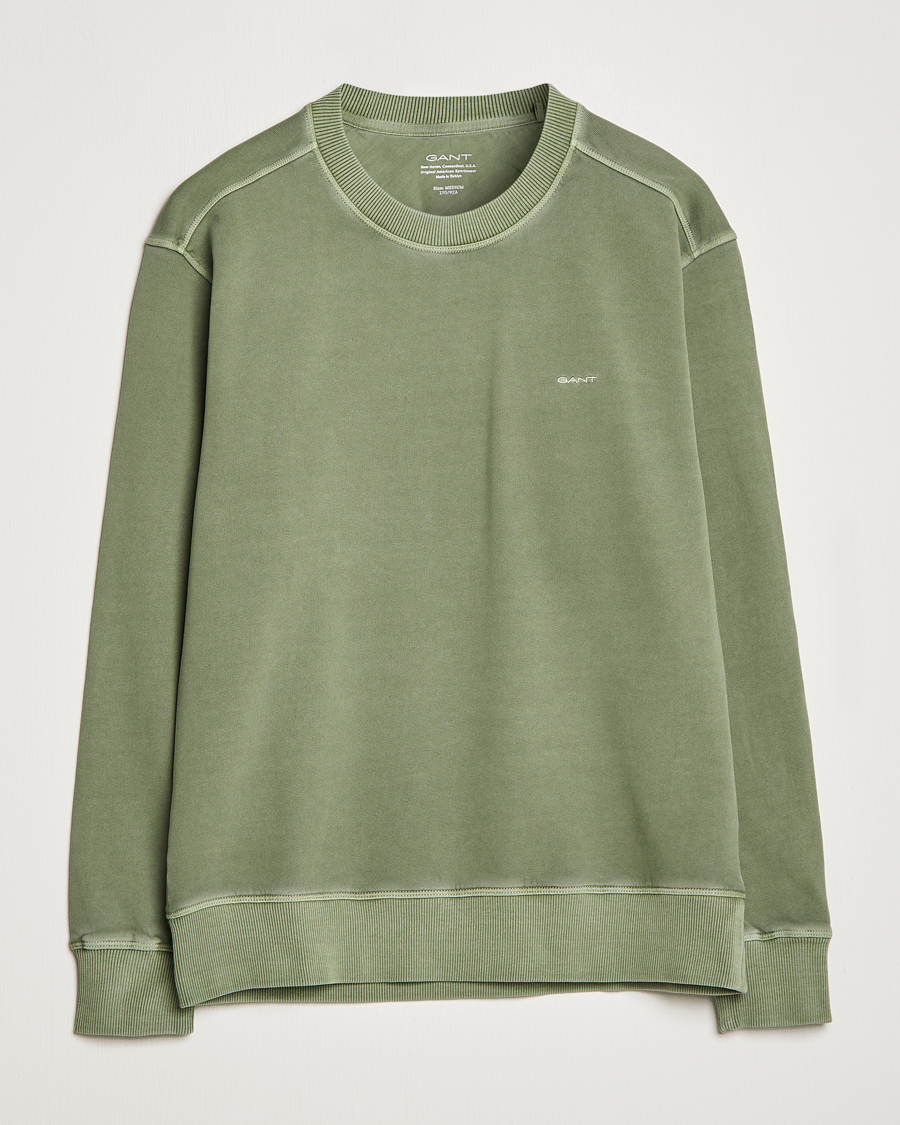 Heren | Truien | GANT | Sunbleached Crew Neck Sweatshirt Calamata Green