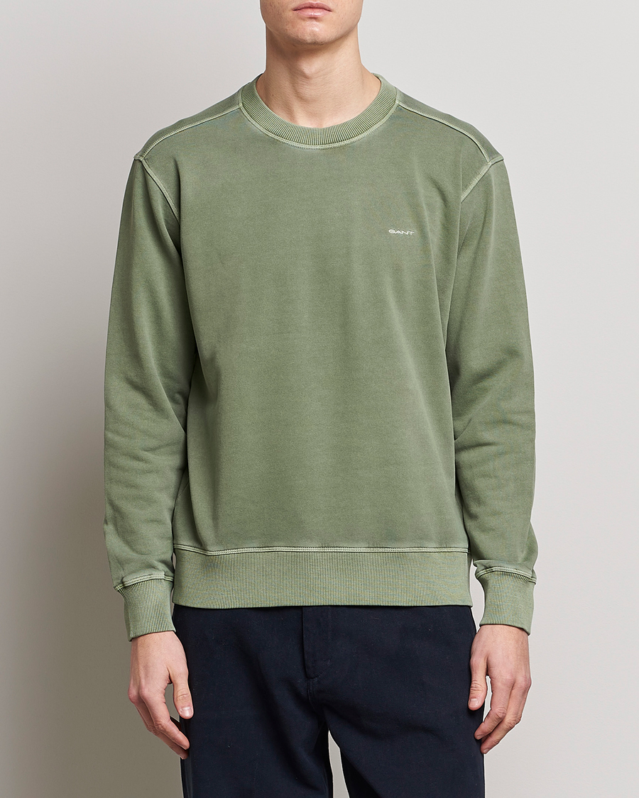 Heren | Truien | GANT | Sunbleached Crew Neck Sweatshirt Calamata Green