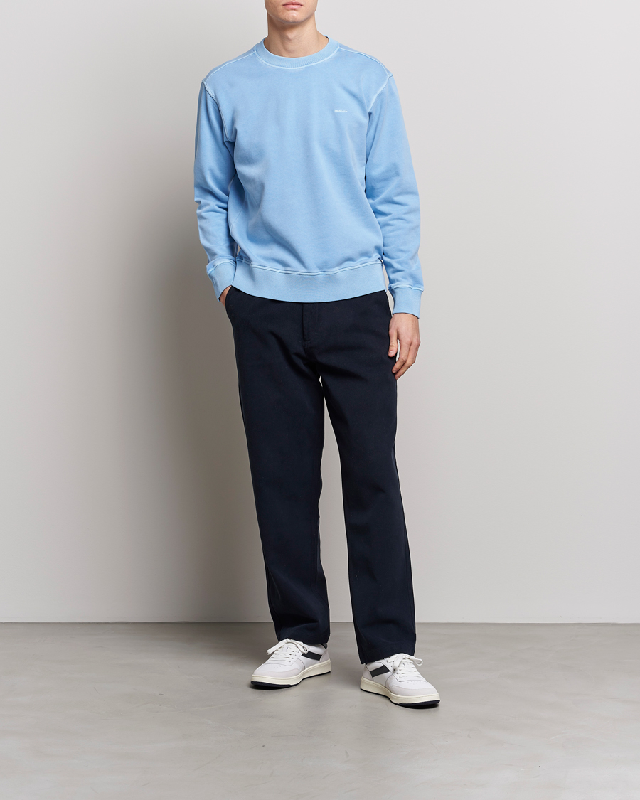 Heren | Truien | GANT | Sunbleached Crew Neck Sweatshirt Gentle Blue