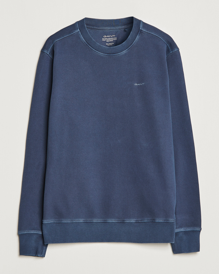 Heren | Truien | GANT | Sunbleached Crew Neck Sweatshirt Evening Blue