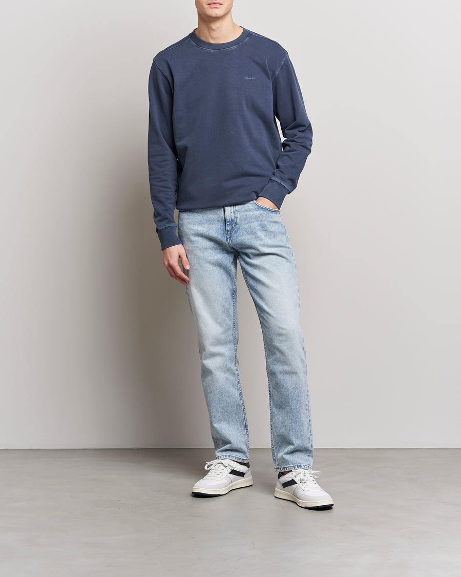 Heren | Truien | GANT | Sunbleached Crew Neck Sweatshirt Evening Blue