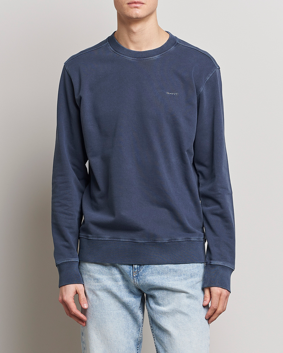 Heren | Truien | GANT | Sunbleached Crew Neck Sweatshirt Evening Blue