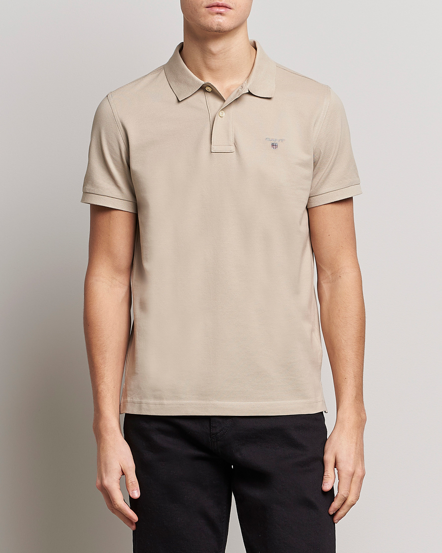 Heren | Polo's | GANT | The Original Polo Concrete Beige