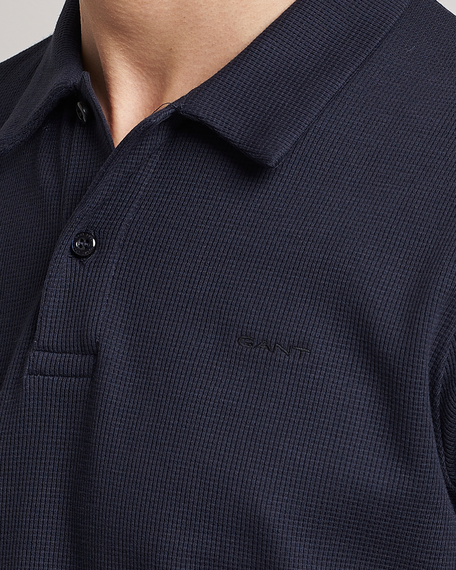 Heren | Polo's | GANT | Waffle Textured Polo Evening Blue
