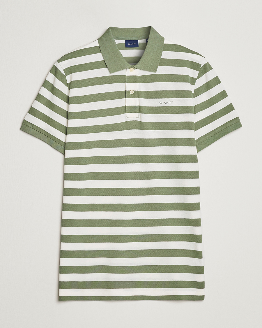 Heren | Polo's | GANT | Striped Polo Calamata Green