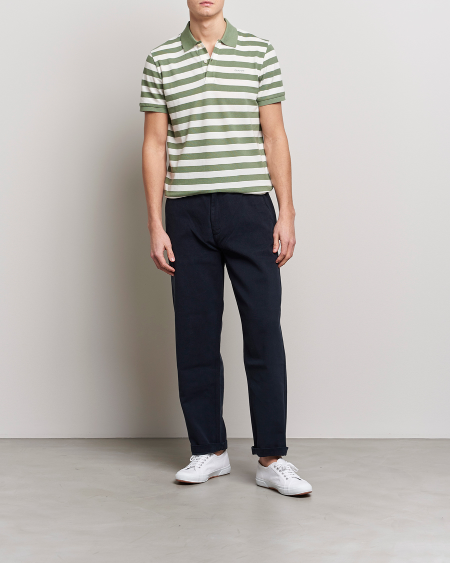 Heren | Polo's | GANT | Striped Polo Calamata Green