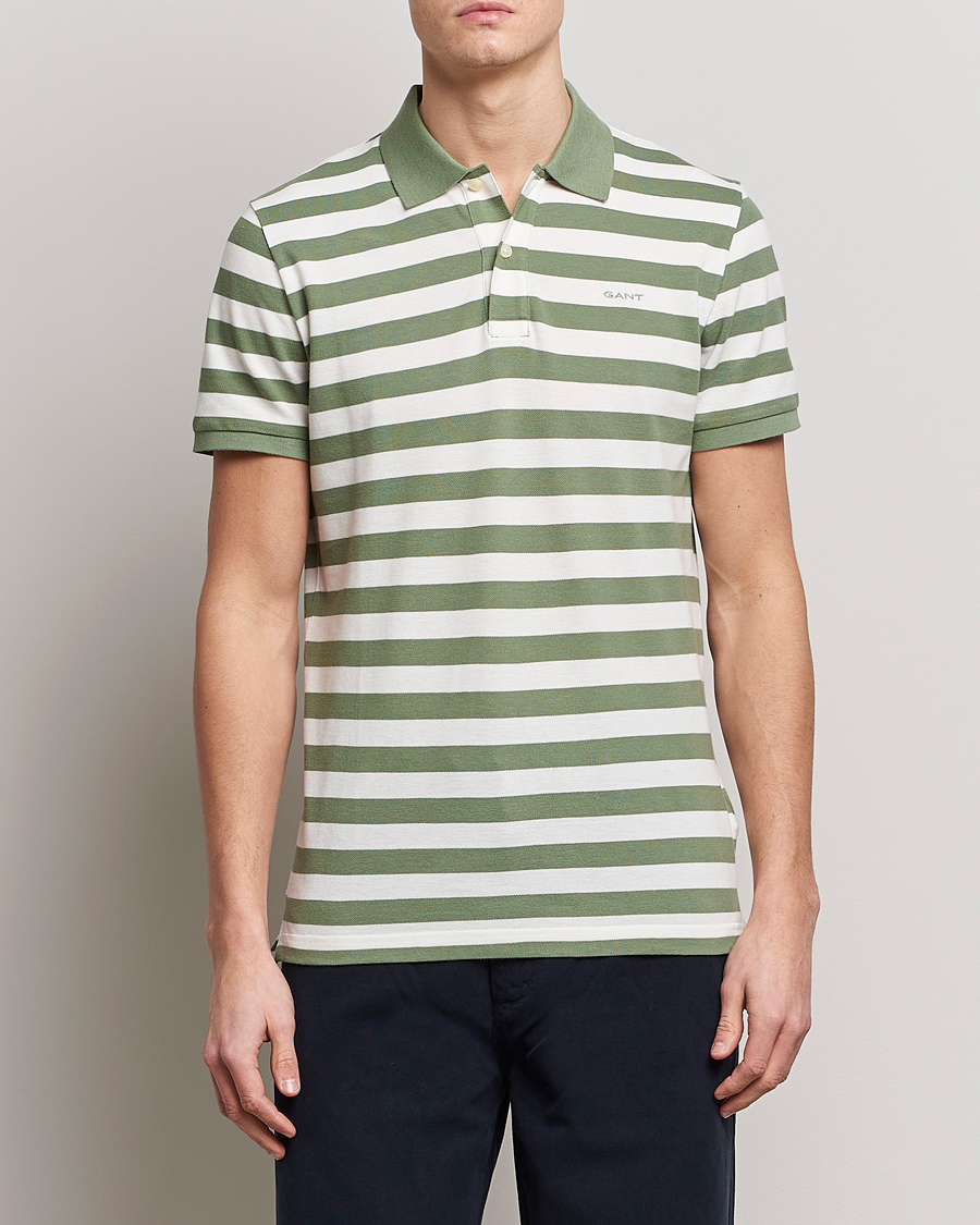 Heren | Polo's | GANT | Striped Polo Calamata Green
