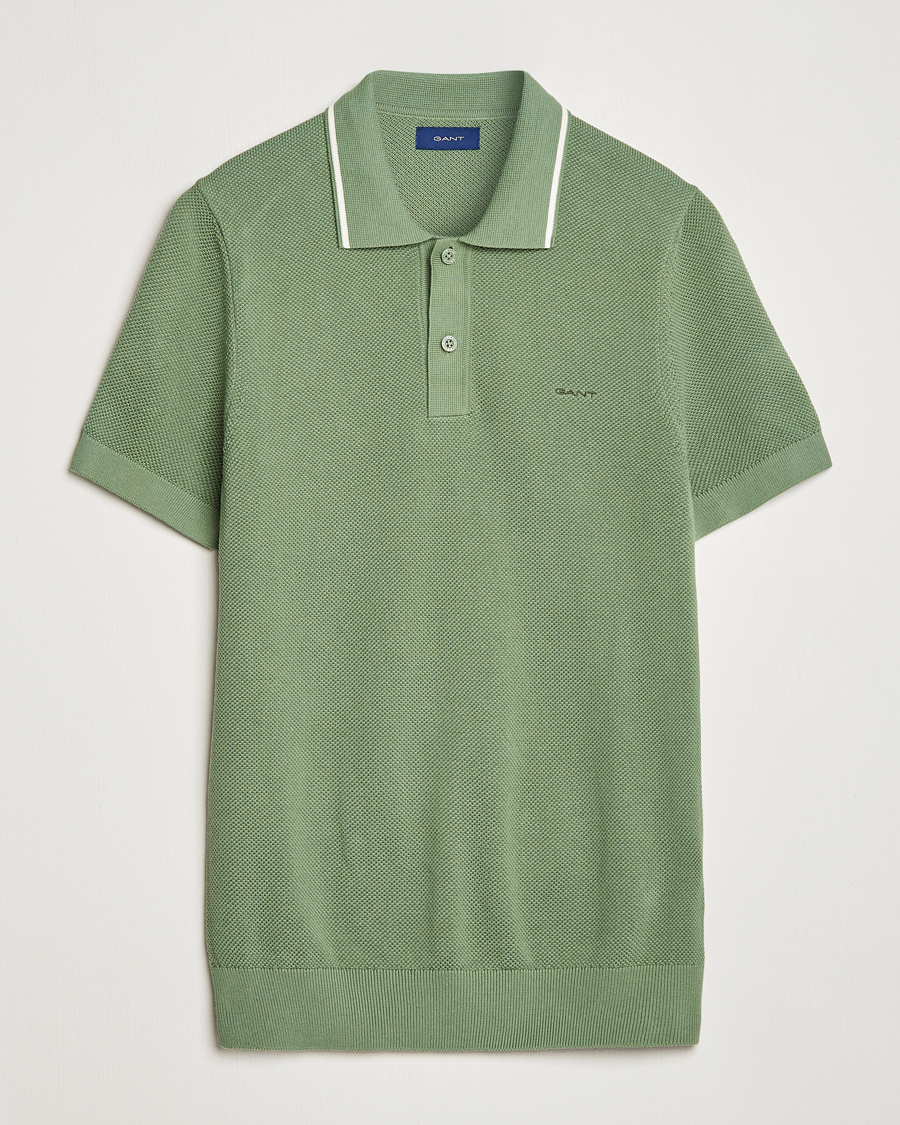 Heren | Polo's | GANT | Cotton Knitted Polo Calamata Green