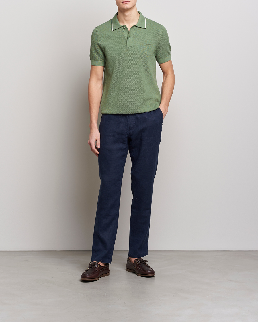 Heren | Polo's | GANT | Cotton Knitted Polo Calamata Green