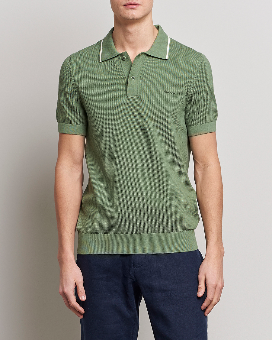 Heren | Polo's | GANT | Cotton Knitted Polo Calamata Green