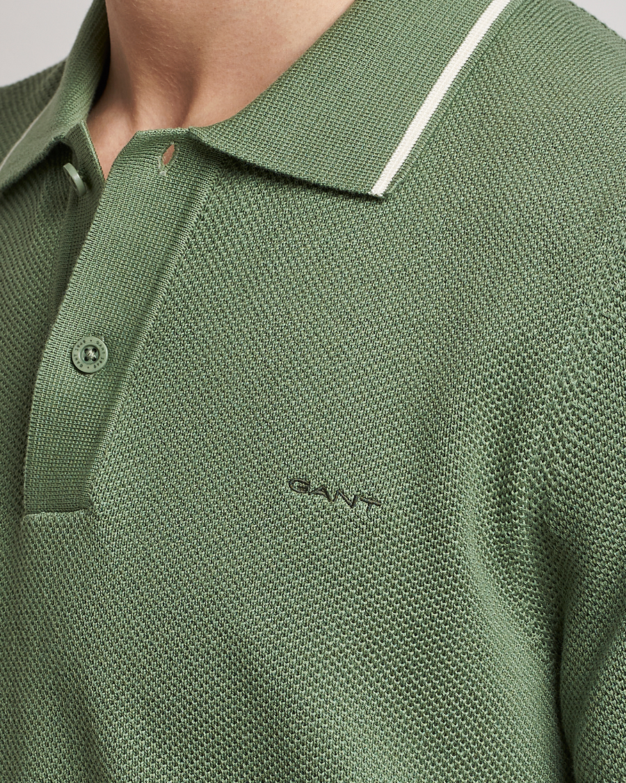 Heren | Polo's | GANT | Cotton Knitted Polo Calamata Green