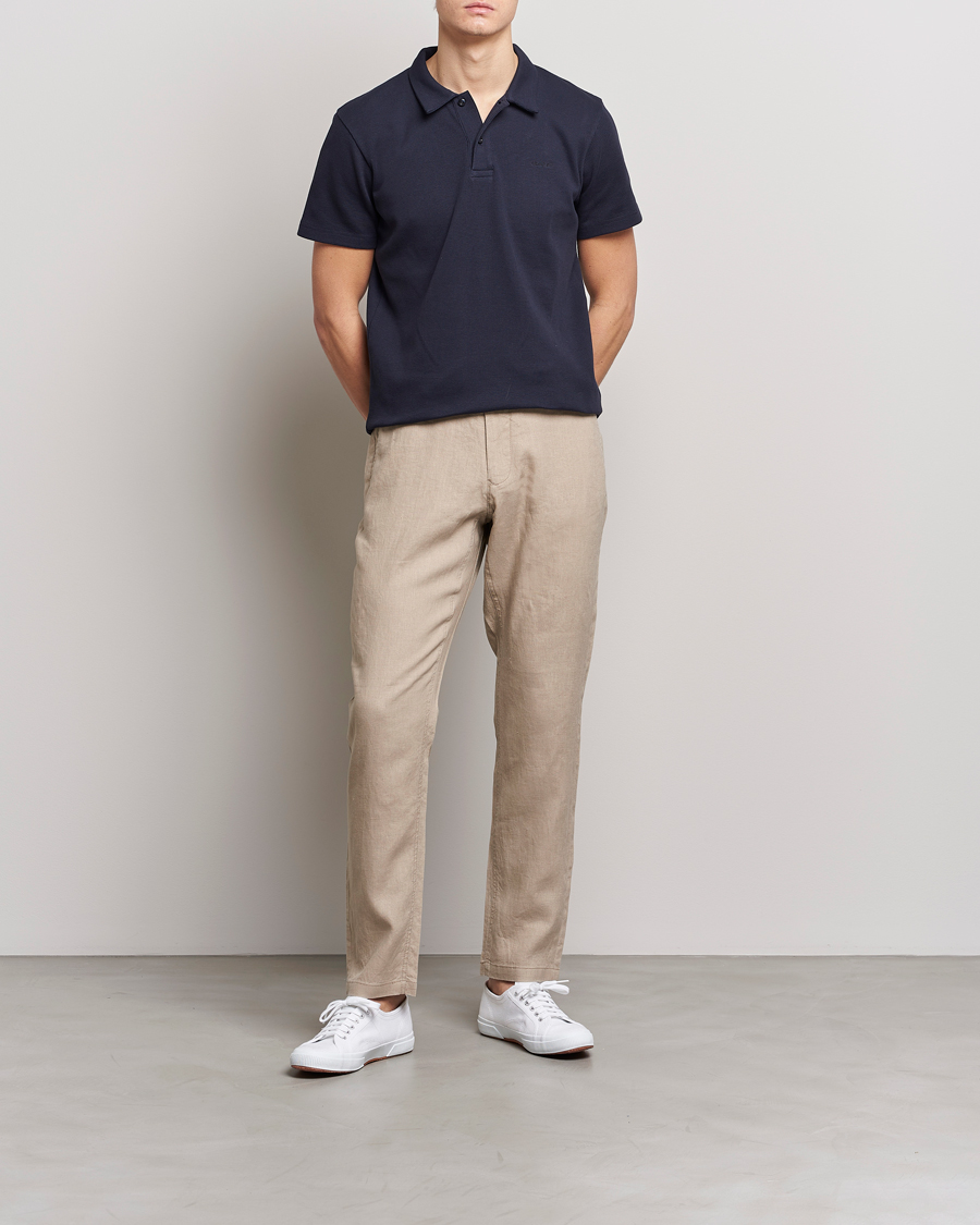 Heren | Broeken | GANT | Relaxed Linen Drawstring Pants Concrete Beige