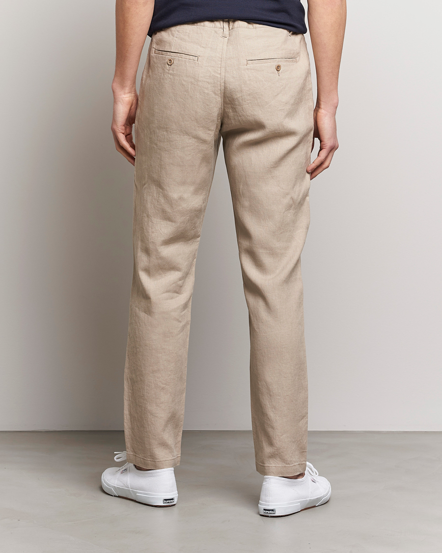 Heren | Broeken | GANT | Relaxed Linen Drawstring Pants Concrete Beige