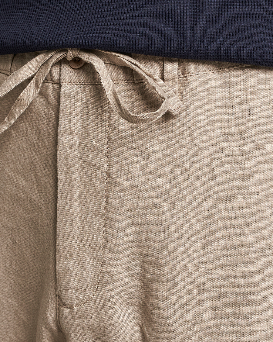 Heren | Broeken | GANT | Relaxed Linen Drawstring Pants Concrete Beige