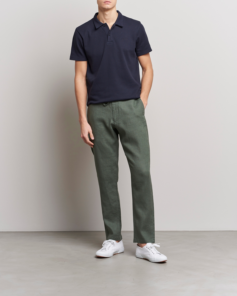 Heren | Broeken | GANT | Relaxed Linen Drawstring Pants Green Ash