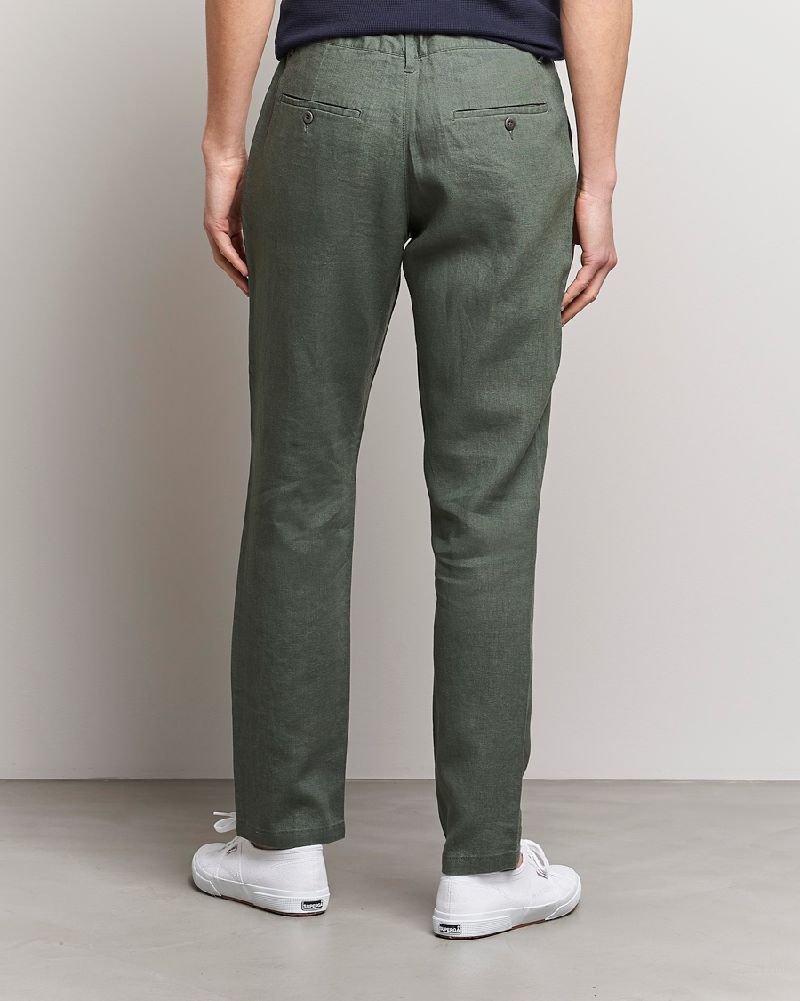 Heren | Broeken | GANT | Relaxed Linen Drawstring Pants Green Ash