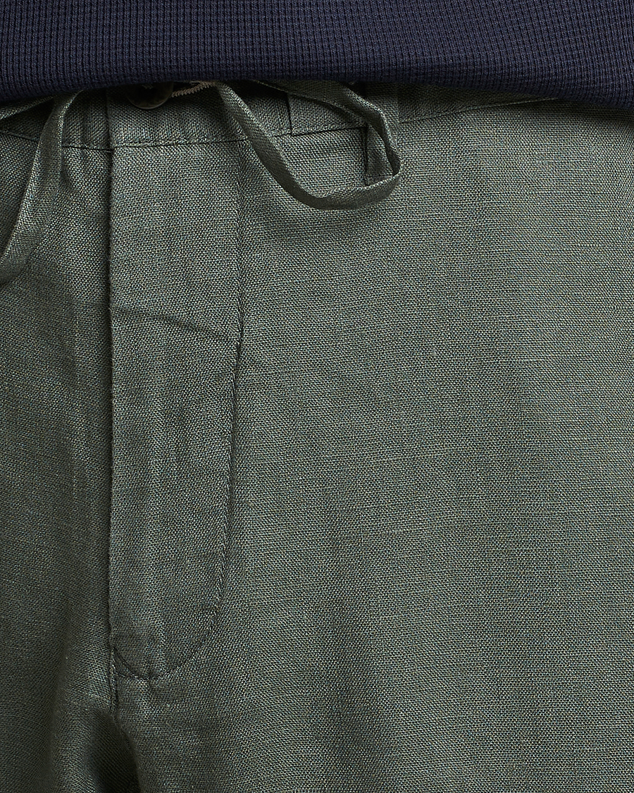 Heren | Broeken | GANT | Relaxed Linen Drawstring Pants Green Ash