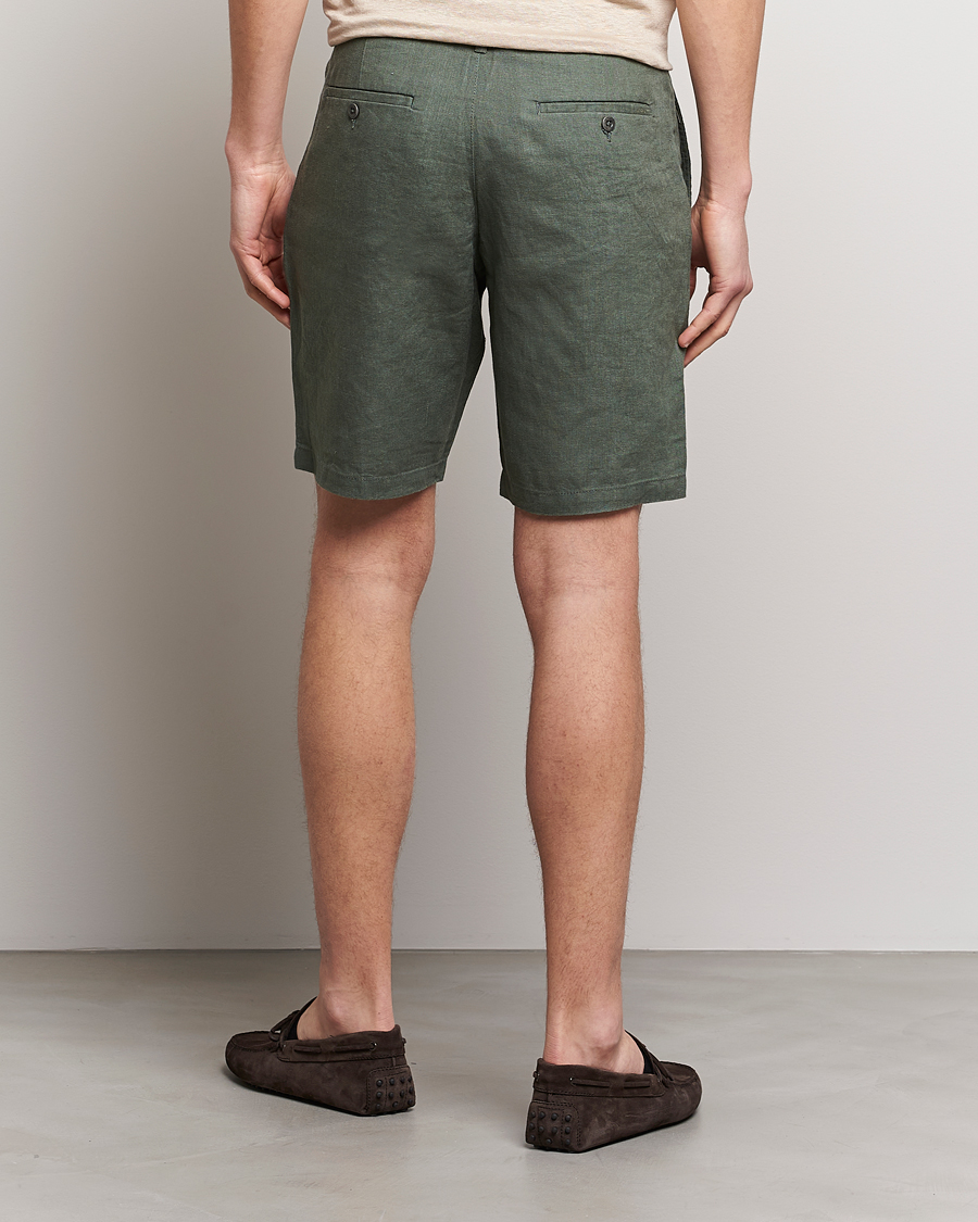 Heren | Korte broek | GANT | Relaxed Linen Drawstring Shorts Green Ash