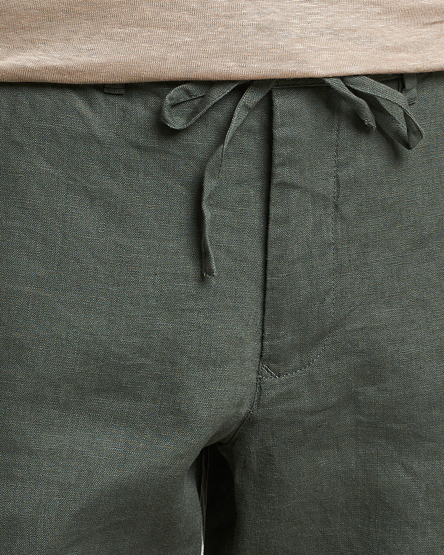 Heren | Korte broek | GANT | Relaxed Linen Drawstring Shorts Green Ash