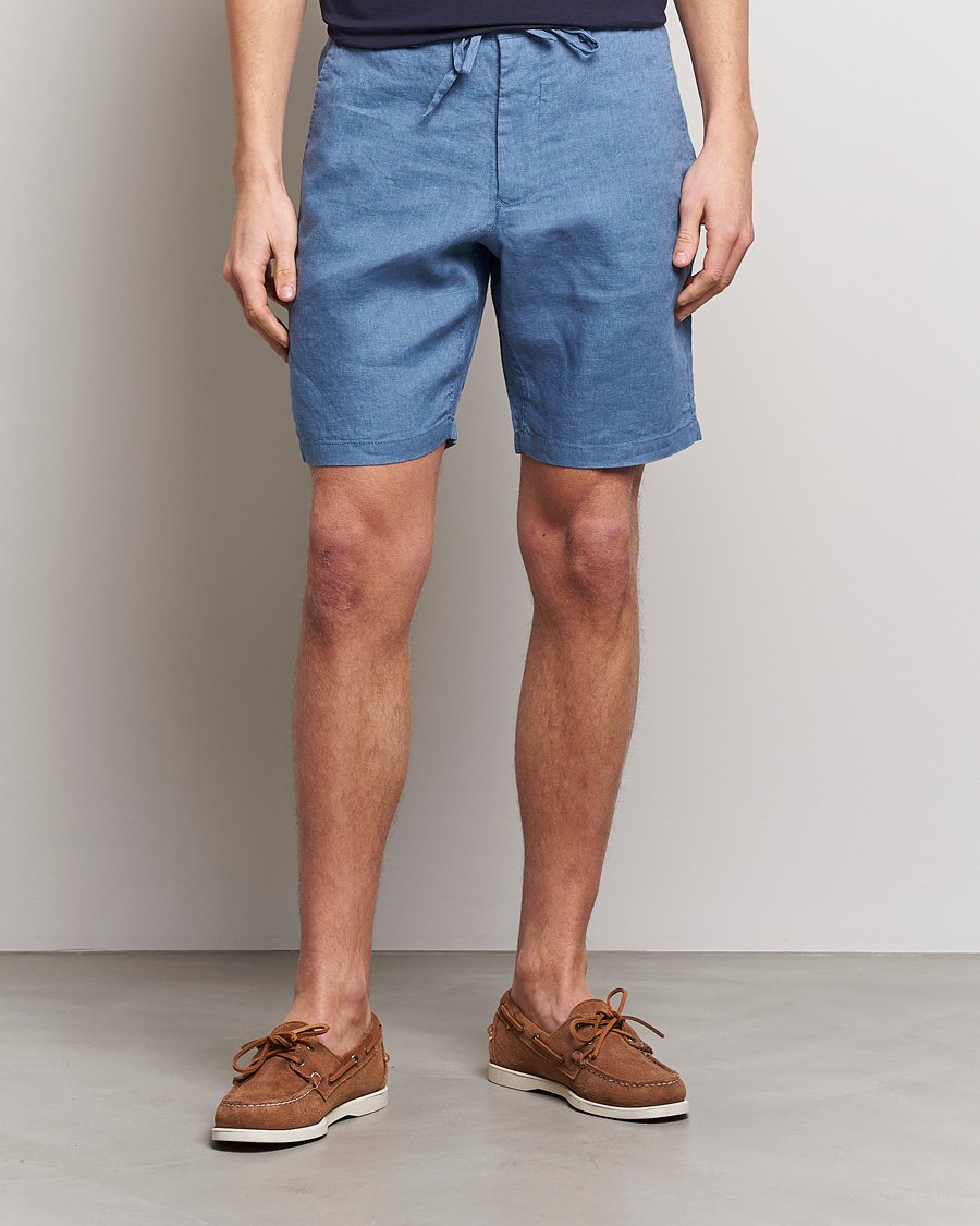 Heren | Korte broek | GANT | Relaxed Linen Drawstring Shorts Salty Sea Blue