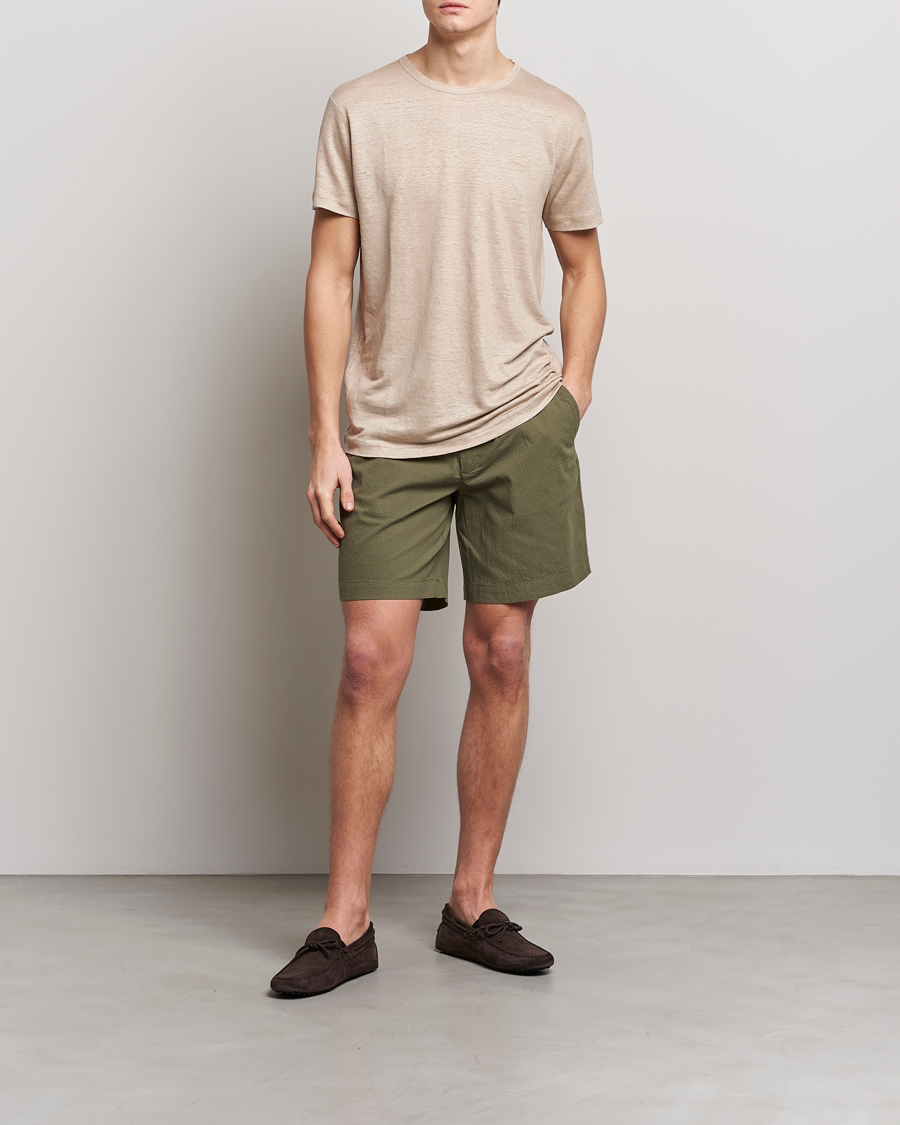 Heren | Korte broek | GANT | Seersucker Drawstring Shorts Racing Green