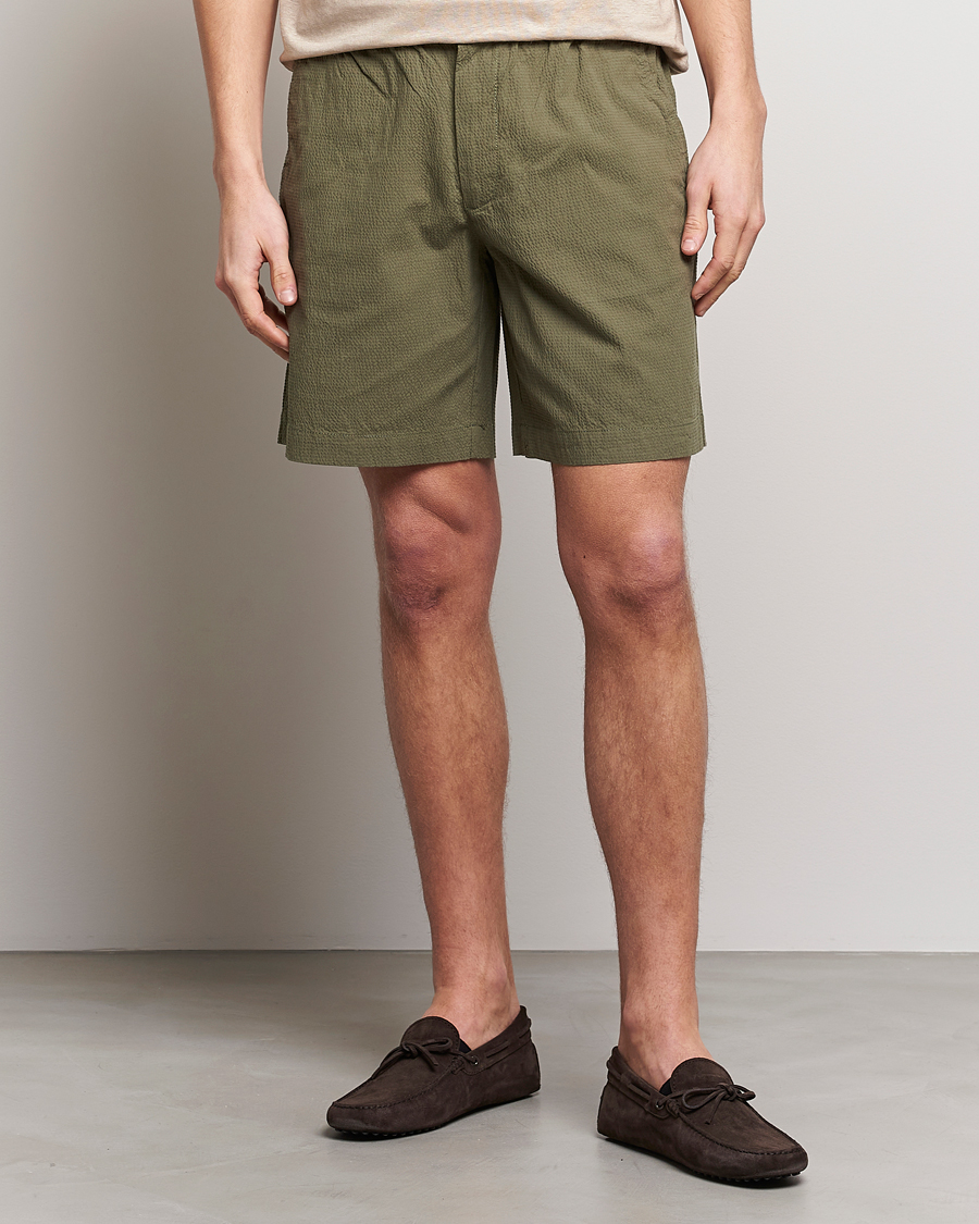 Heren | Korte broek | GANT | Seersucker Drawstring Shorts Racing Green
