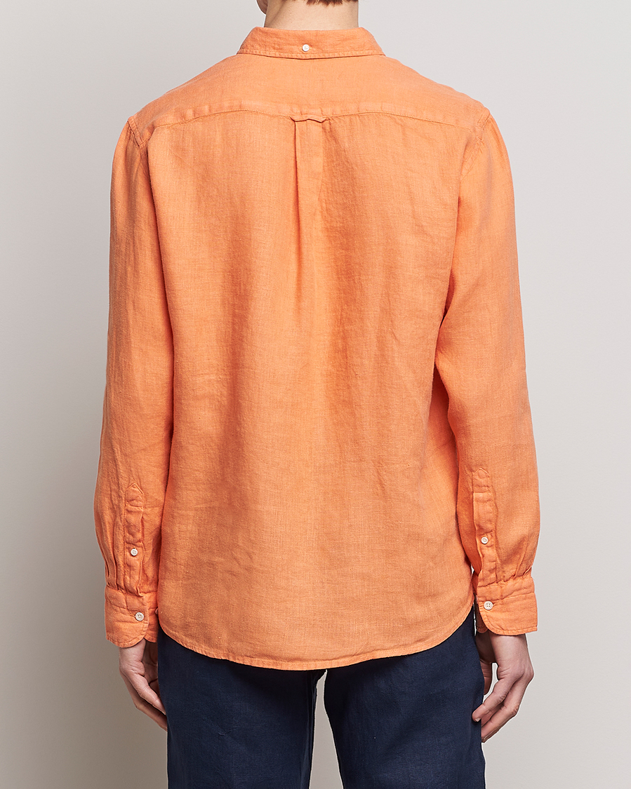 Heren | Overhemden | GANT | Regular Fit Garment Dyed Linen Shirt Apricot Orange