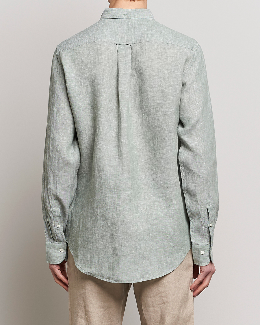 Heren | Overhemden | GANT | Regular Fit Linen Shirt Calamata Green