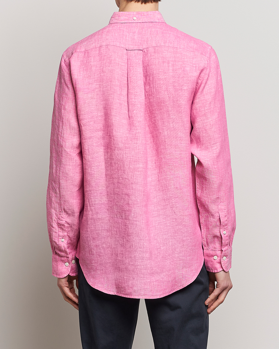 Heren | Overhemden | GANT | Regular Fit Linen Shirt Pink