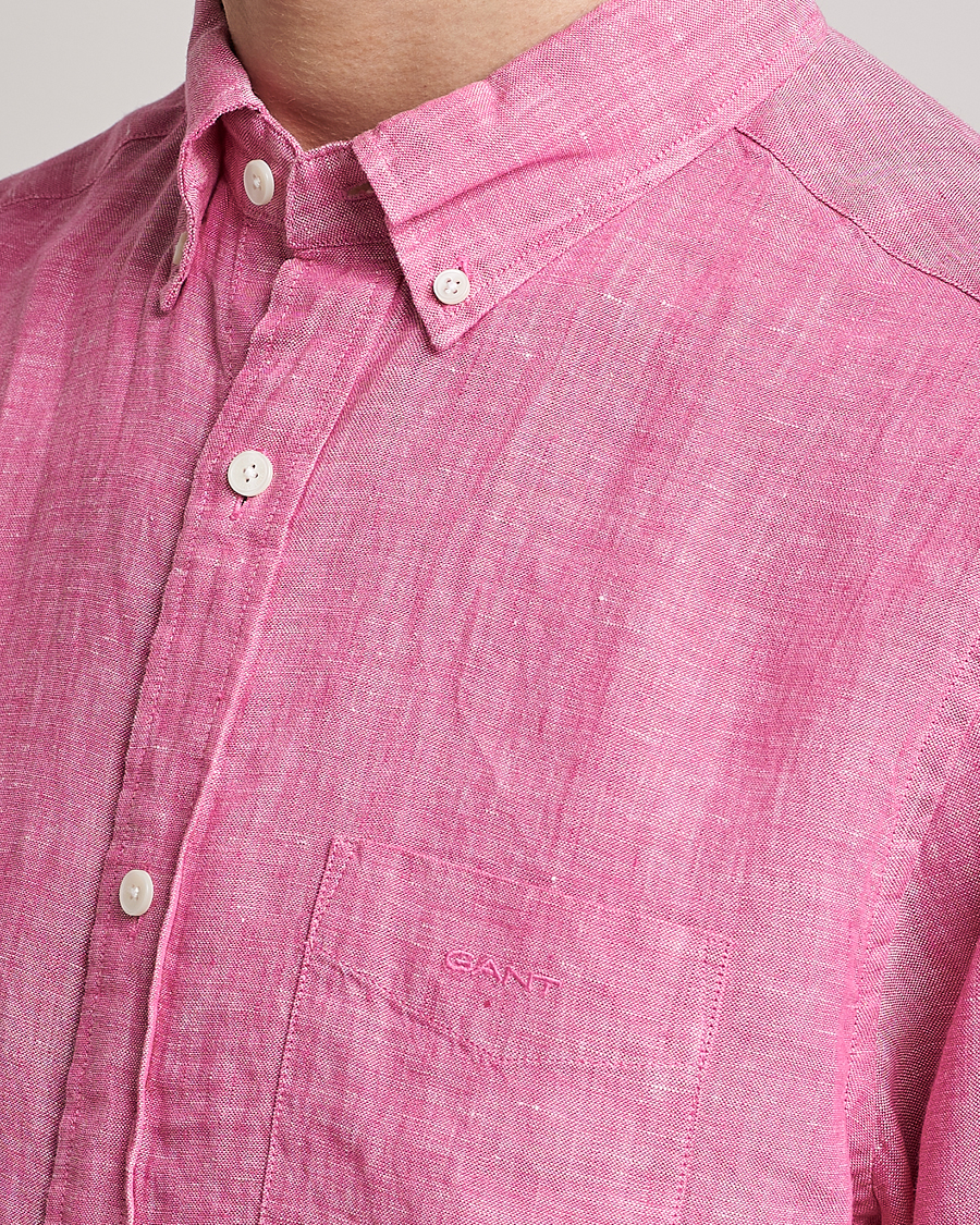 Heren | Overhemden | GANT | Regular Fit Linen Shirt Pink