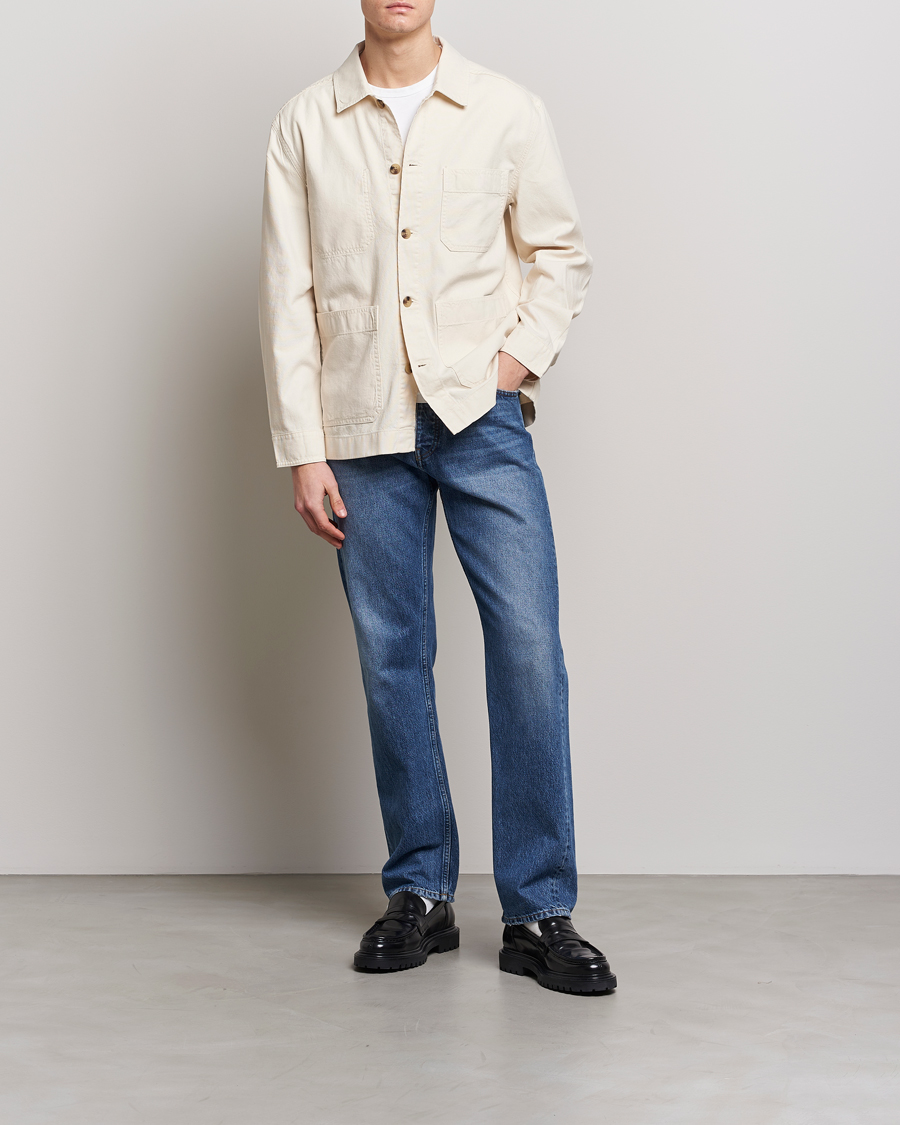 Heren | Overhemden | GANT | Garment Dyed Cotton/Linen Overshirt Ecru