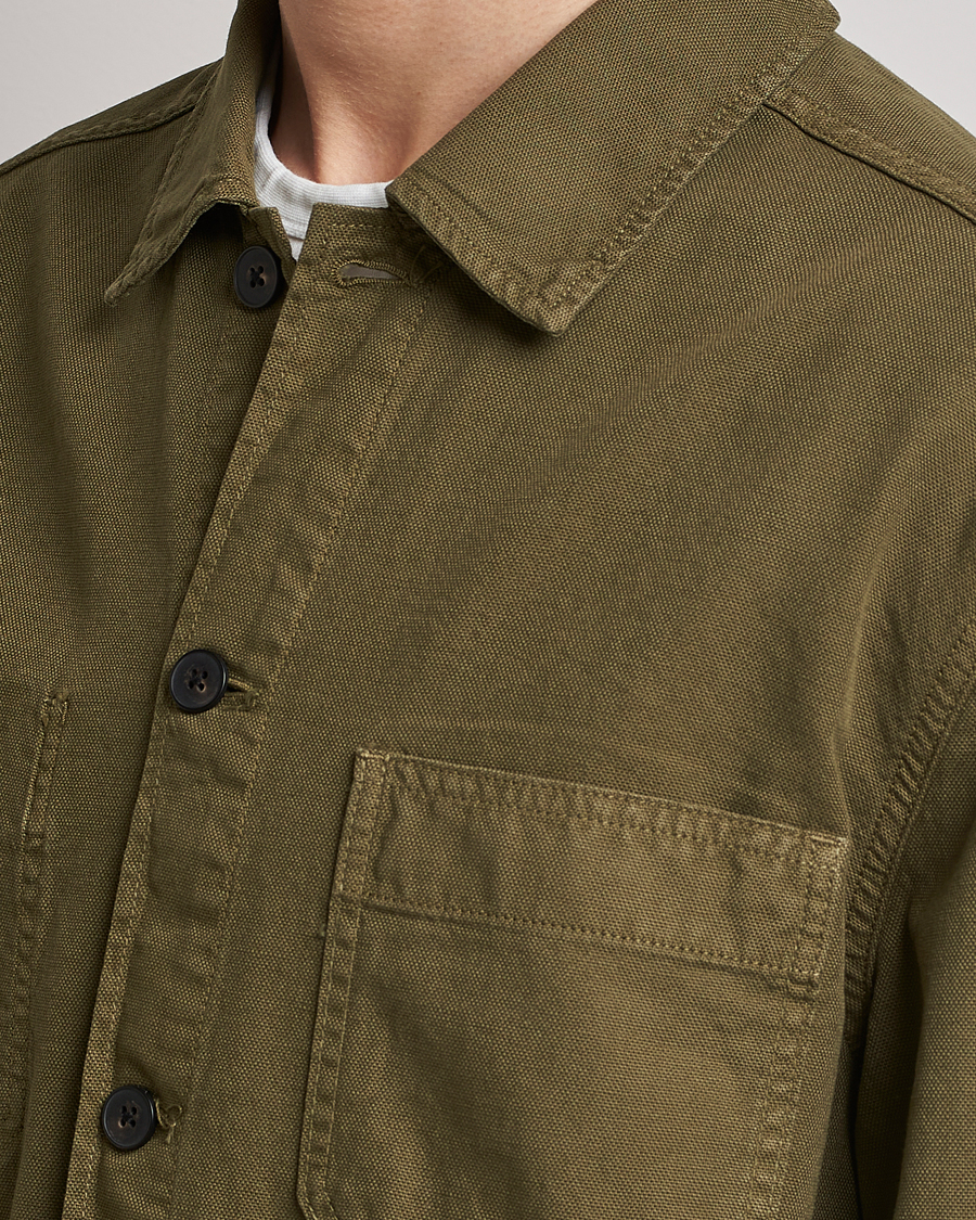 Heren | Overhemden | GANT | Garment Dyed Cotton/Linen Overshirt Racing Green