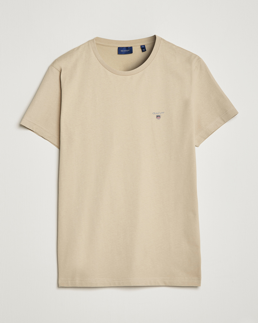 Heren | T-shirts | GANT | The Original T-Shirt Concrete Beige