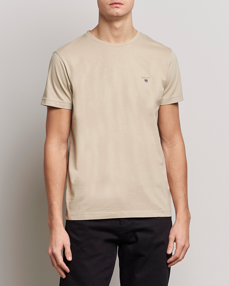 Heren | T-shirts | GANT | The Original T-Shirt Concrete Beige