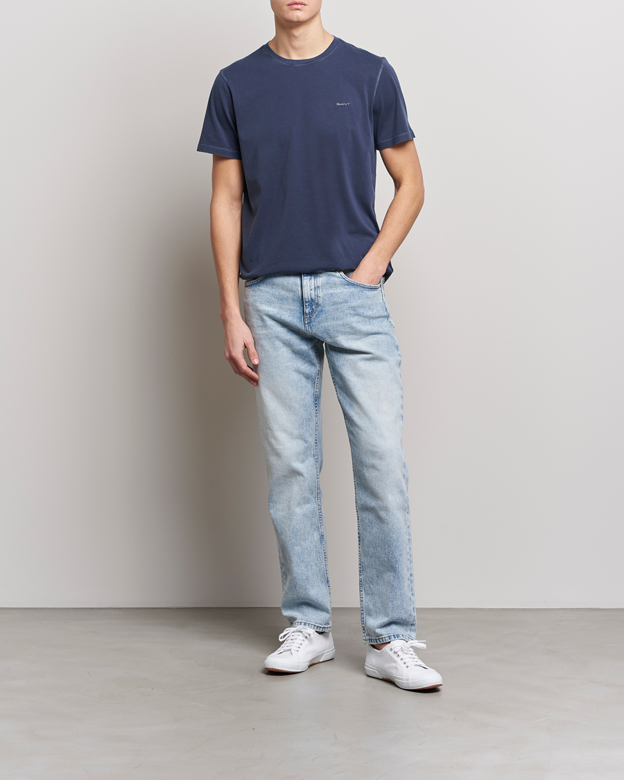 Heren | T-shirts | GANT | Sunbleached T-Shirt Evening Blue