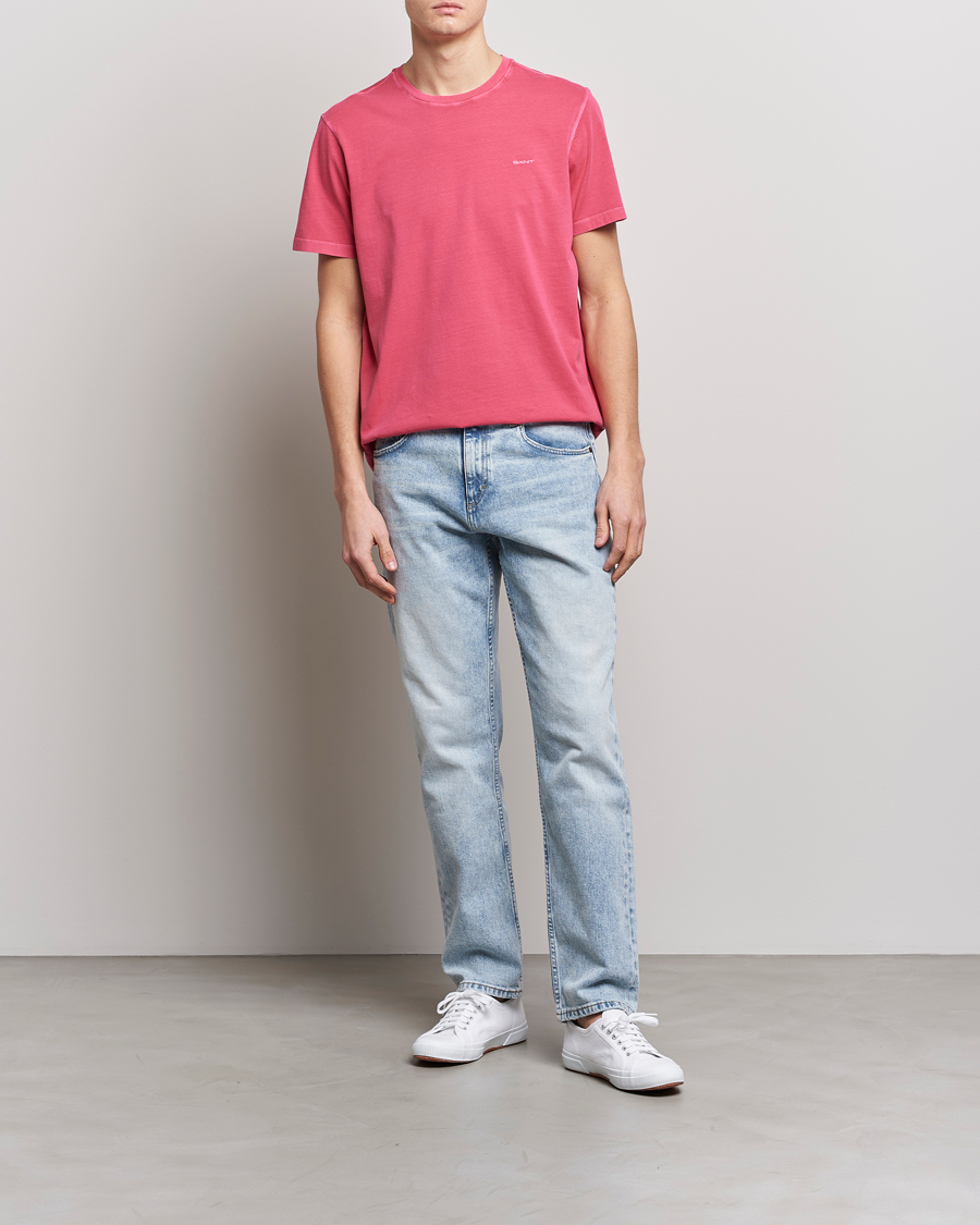 Heren | T-shirts | GANT | Sunbleached T-Shirt Magenta Pink