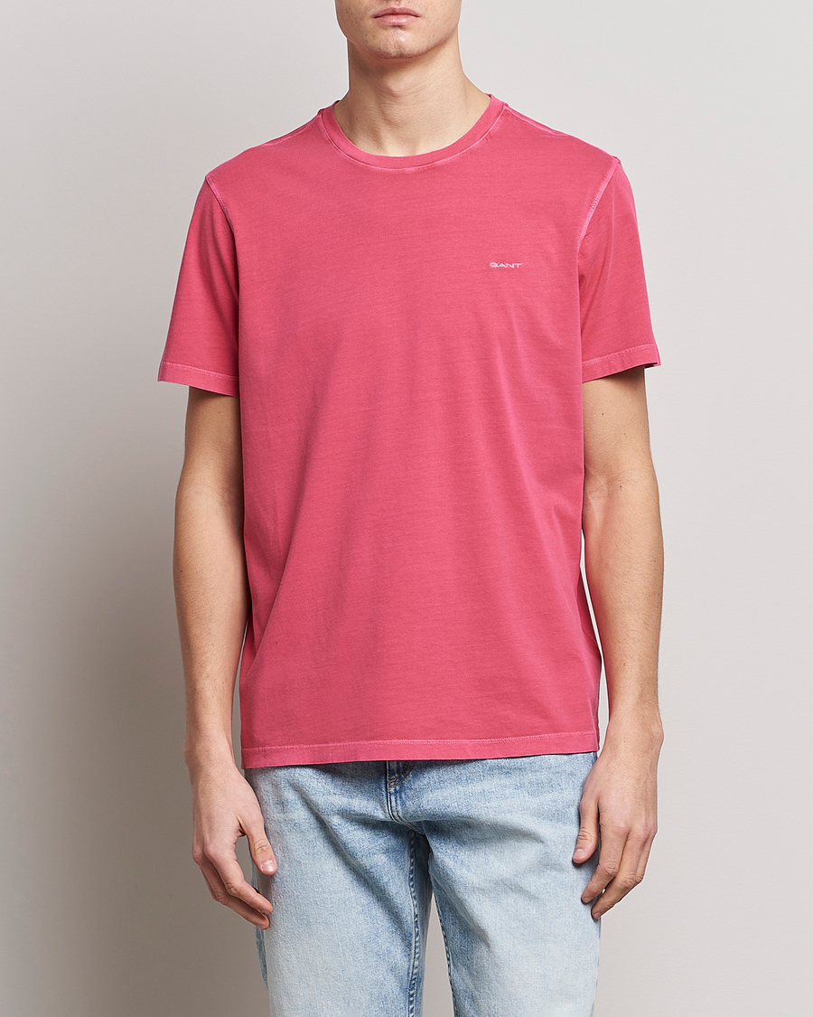 Heren | T-shirts | GANT | Sunbleached T-Shirt Magenta Pink