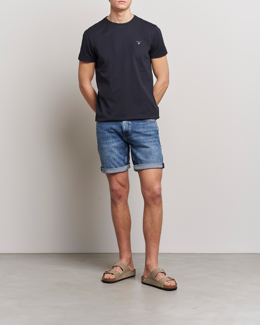 Heren | T-shirts | GANT | Cotton Pique Crew Neck T-Shirt Black
