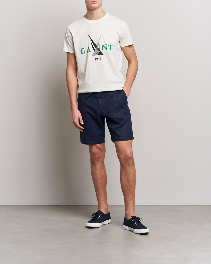 Heren | T-shirts | GANT | Sailing Logo Crew Neck T-Shirt Cream