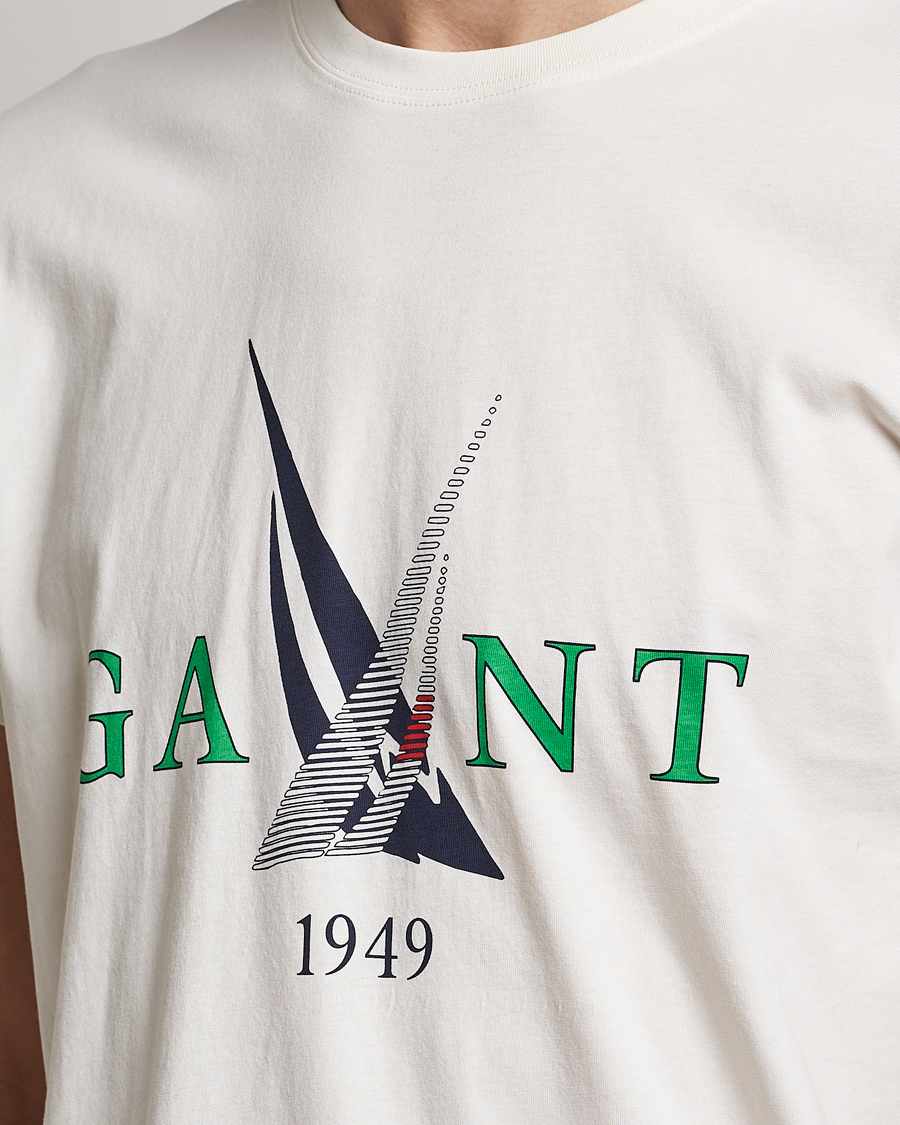 Heren | T-shirts | GANT | Sailing Logo Crew Neck T-Shirt Cream