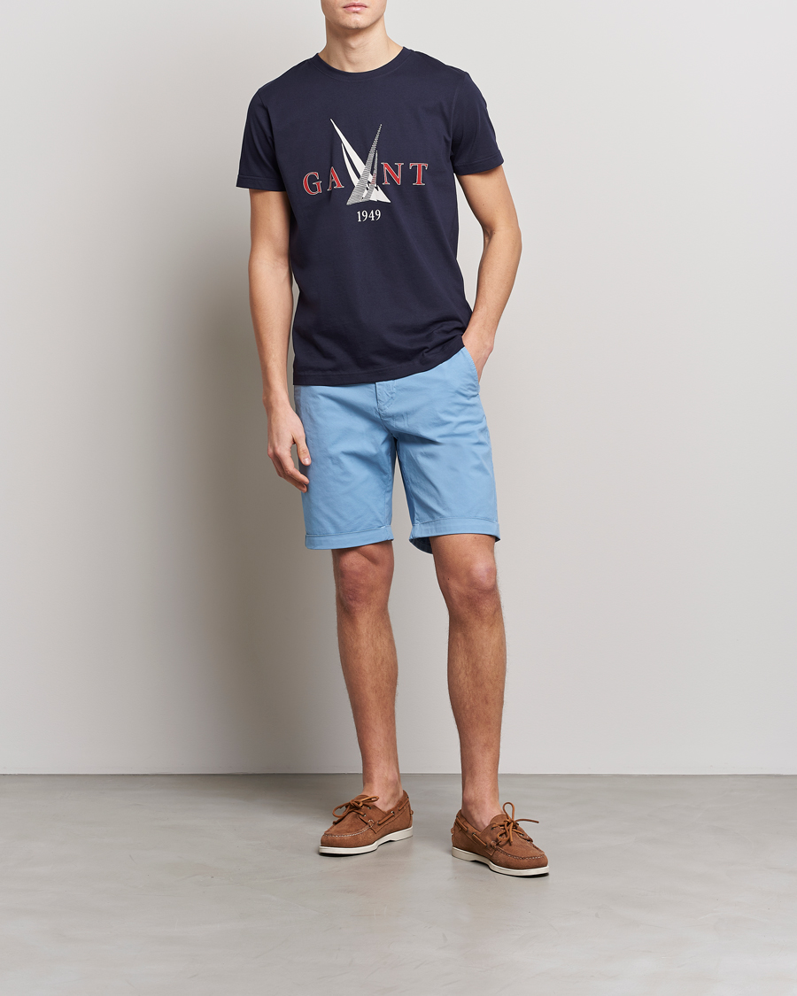 Heren | T-shirts | GANT | Sailing Logo Crew Neck T-Shirt Evening Blue