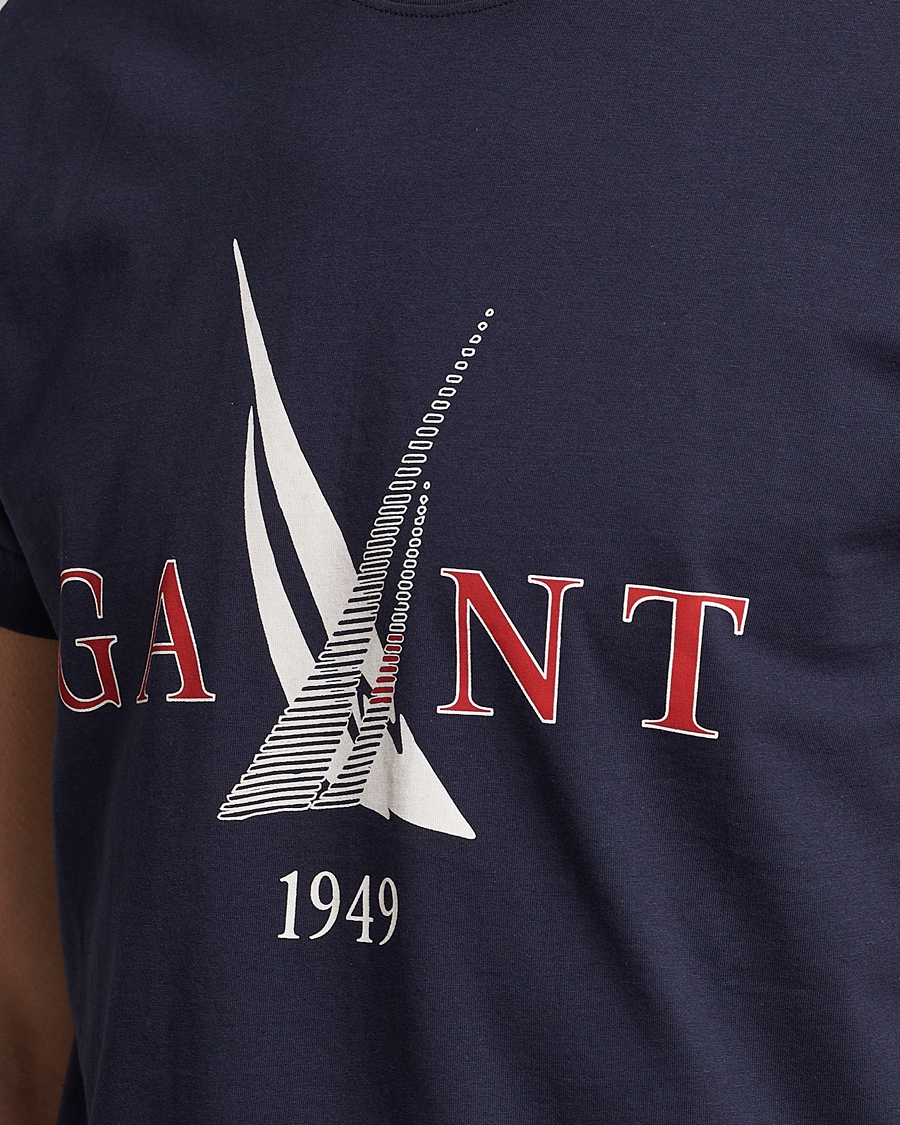 Heren | T-shirts | GANT | Sailing Logo Crew Neck T-Shirt Evening Blue