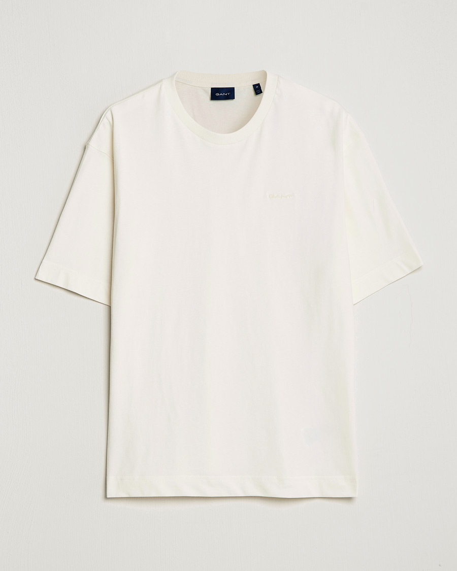 Heren | T-shirts | GANT | Icon Crew Neck T-Shirt Cream