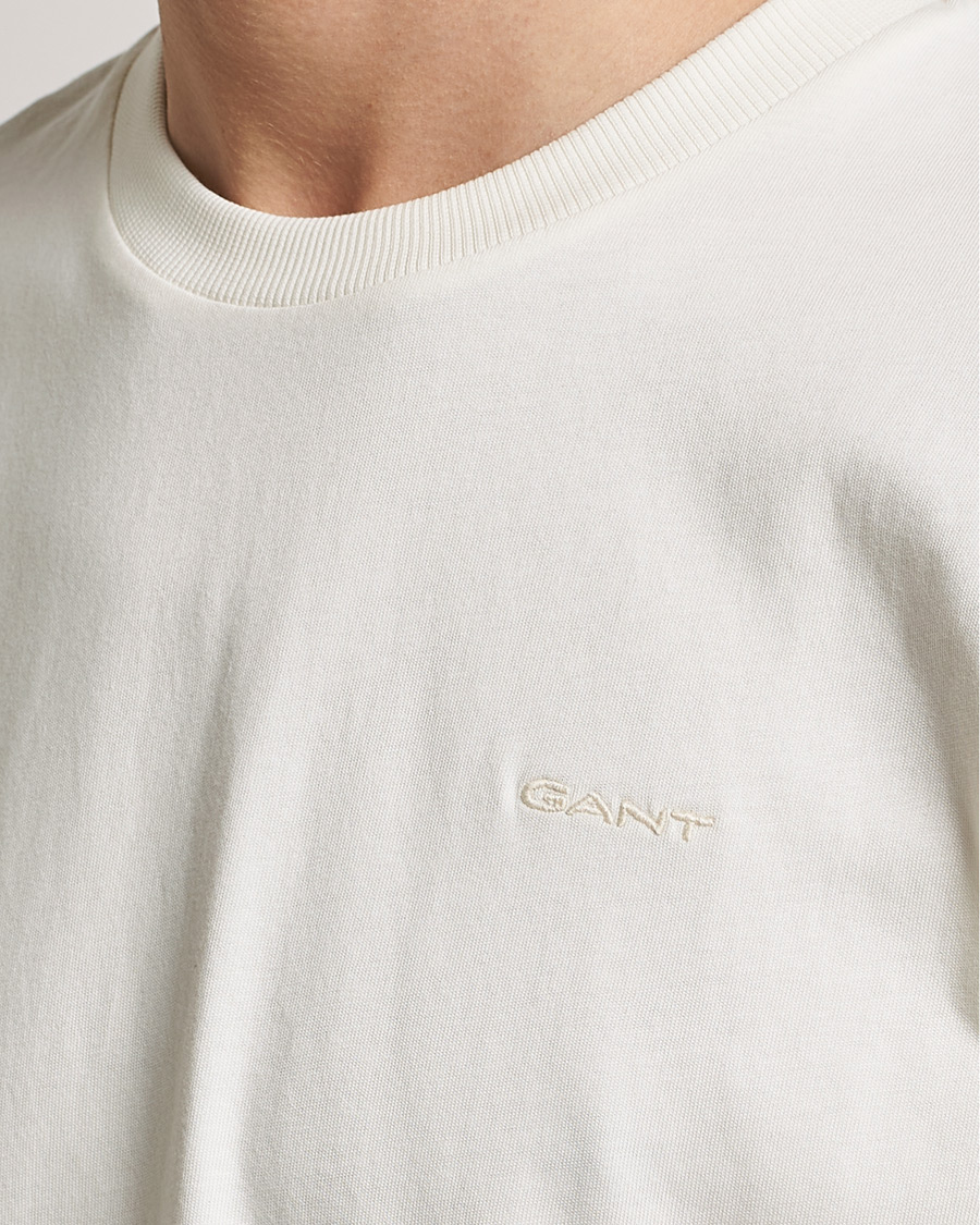 Heren | T-shirts | GANT | Icon Crew Neck T-Shirt Cream